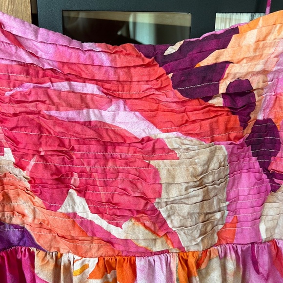 H&M babydoll dress plus size floral colorful tropical vacation sleeveless a-line - Picture 3 of 8